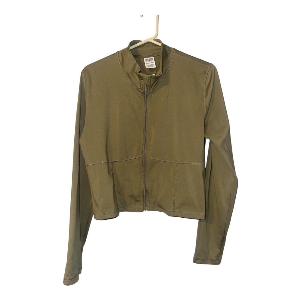 PINK Victoria's Secret Green Ultimate Cropped Zip-Up Jacket,‎ XL